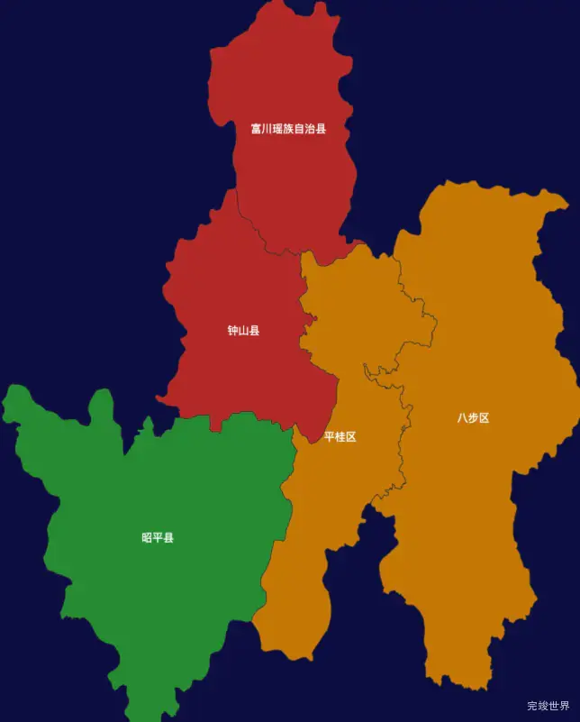 echarts贺州市地区地图geoJson数据